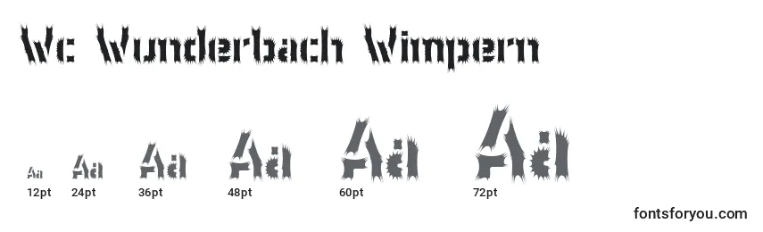 Größen der Schriftart Wc Wunderbach Wimpern