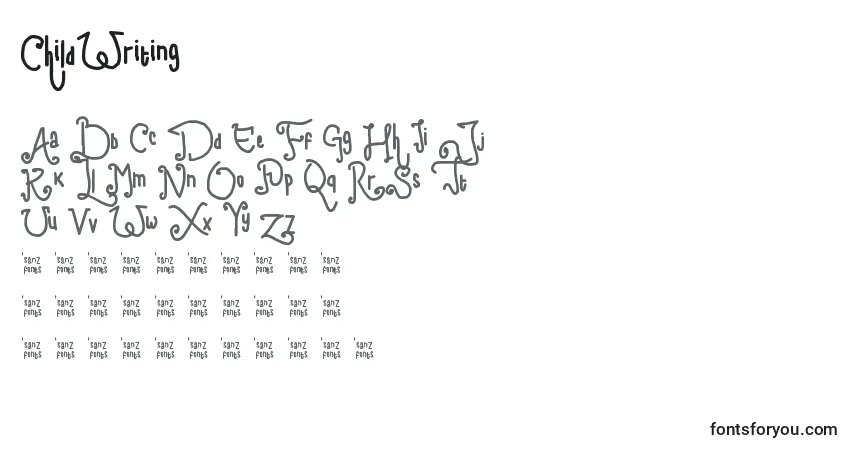 Fuente ChildWriting - alfabeto, números, caracteres especiales