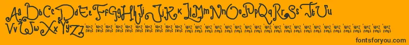 ChildWriting Font – Black Fonts on Orange Background