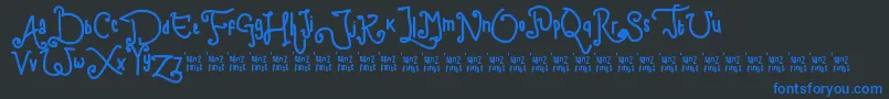 ChildWriting Font – Blue Fonts on Black Background