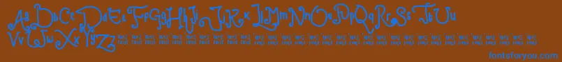 ChildWriting Font – Blue Fonts on Brown Background