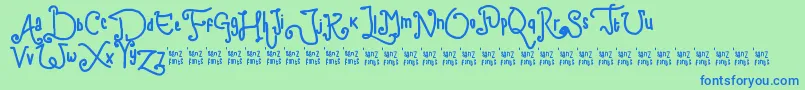 ChildWriting Font – Blue Fonts on Green Background