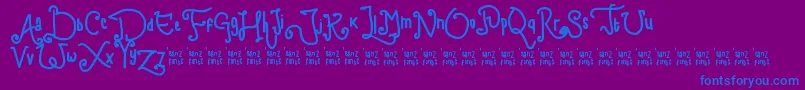 ChildWriting Font – Blue Fonts on Purple Background