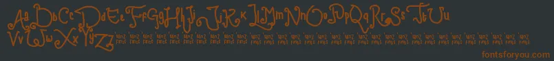 ChildWriting Font – Brown Fonts on Black Background