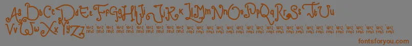 ChildWriting Font – Brown Fonts on Gray Background