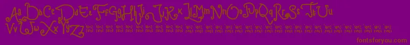 ChildWriting Font – Brown Fonts on Purple Background