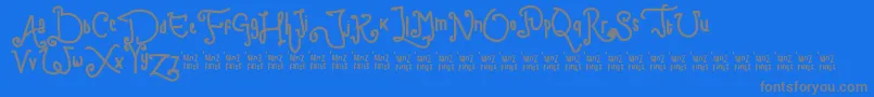 ChildWriting Font – Gray Fonts on Blue Background