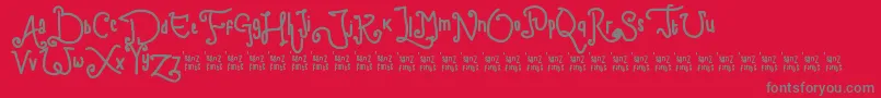ChildWriting Font – Gray Fonts on Red Background