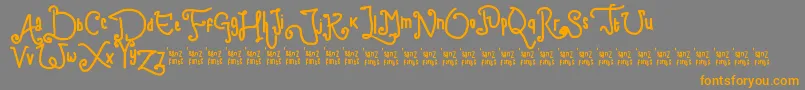 ChildWriting Font – Orange Fonts on Gray Background