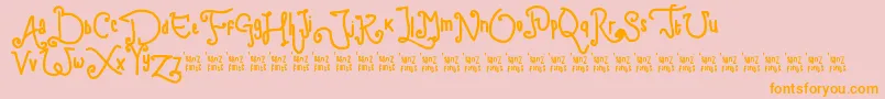 ChildWriting Font – Orange Fonts on Pink Background