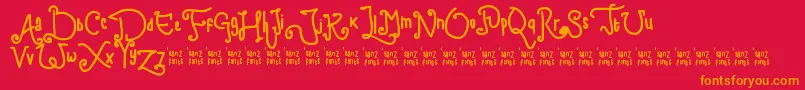 ChildWriting Font – Orange Fonts on Red Background