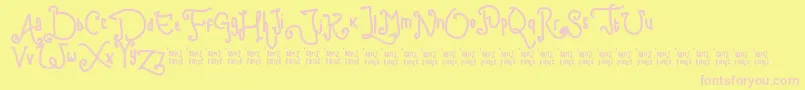 ChildWriting Font – Pink Fonts on Yellow Background