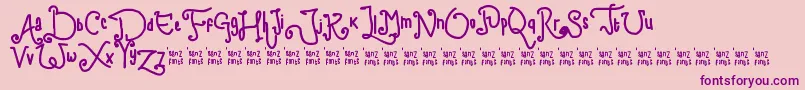 ChildWriting Font – Purple Fonts on Pink Background