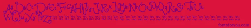 ChildWriting Font – Purple Fonts on Red Background