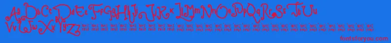 ChildWriting Font – Red Fonts on Blue Background