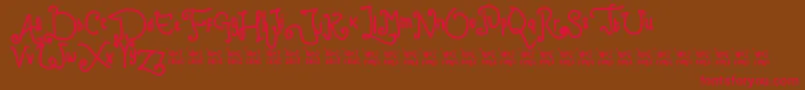 ChildWriting Font – Red Fonts on Brown Background