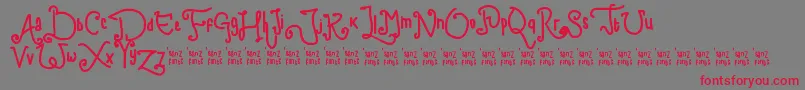 ChildWriting-Schriftart – Rote Schriften auf grauem Hintergrund