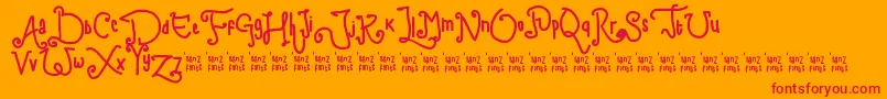 ChildWriting Font – Red Fonts on Orange Background