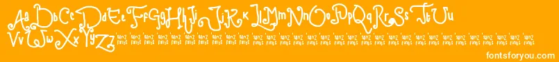 ChildWriting Font – White Fonts on Orange Background