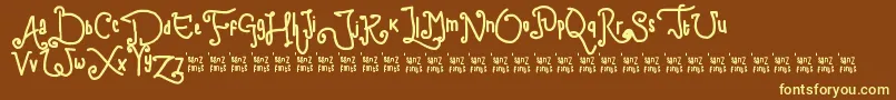 ChildWriting Font – Yellow Fonts on Brown Background