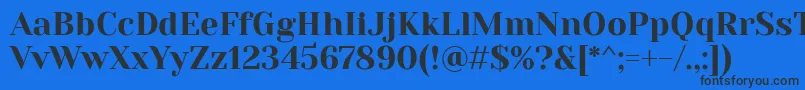 YesevaoneRegular-fontti – mustat fontit sinisellä taustalla