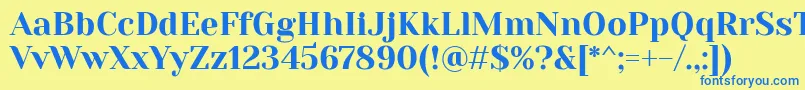 YesevaoneRegular Font – Blue Fonts on Yellow Background