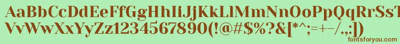 YesevaoneRegular Font – Brown Fonts on Green Background