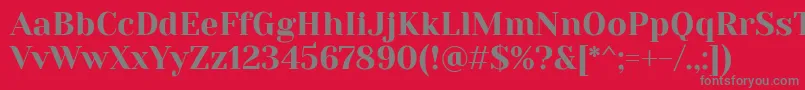 フォントYesevaoneRegular – 赤い背景に灰色の文字