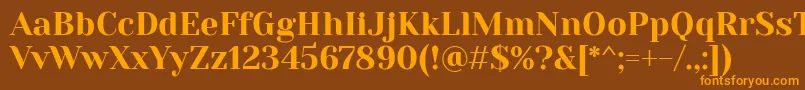 YesevaoneRegular Font – Orange Fonts on Brown Background