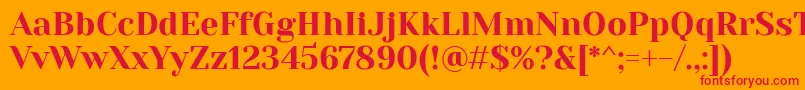 YesevaoneRegular Font – Red Fonts on Orange Background