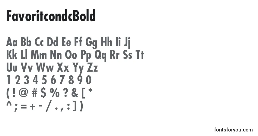 Fuente FavoritcondcBold - alfabeto, números, caracteres especiales