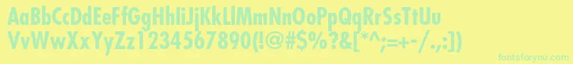 FavoritcondcBold Font – Green Fonts on Yellow Background