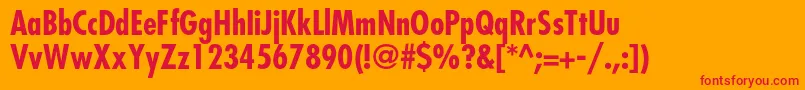 FavoritcondcBold Font – Red Fonts on Orange Background