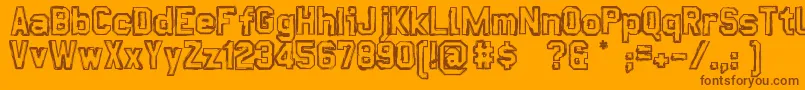 fuente DirtyPlay – Fuentes Marrones Sobre Fondo Naranja