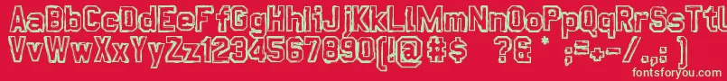 DirtyPlay Font – Green Fonts on Red Background