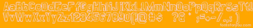 フォントDirtyPlay – オレンジの背景にピンクのフォント
