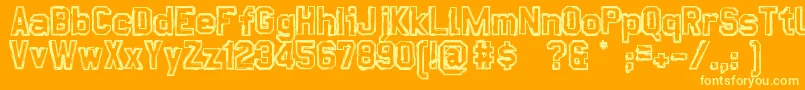 DirtyPlay Font – Yellow Fonts on Orange Background
