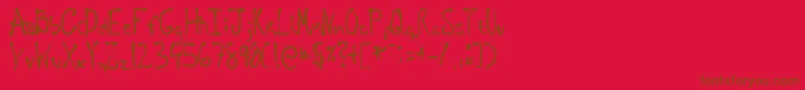 Regellos Font – Brown Fonts on Red Background