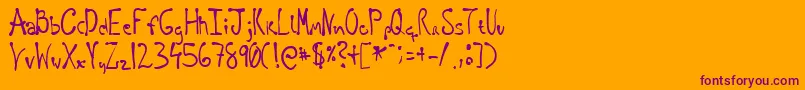 Regellos Font – Purple Fonts on Orange Background