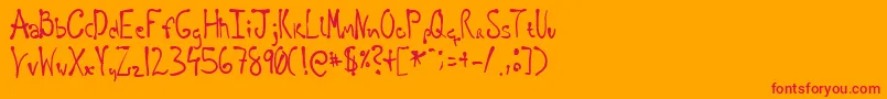 Regellos Font – Red Fonts on Orange Background