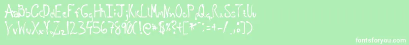 フォントRegellos – 緑の背景に白い文字