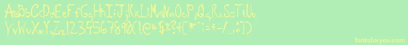 Regellos Font – Yellow Fonts on Green Background