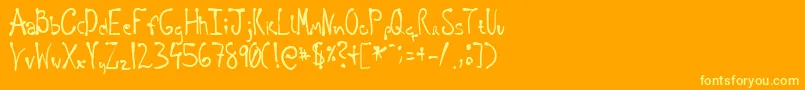 フォントRegellos – オレンジの背景に黄色の文字