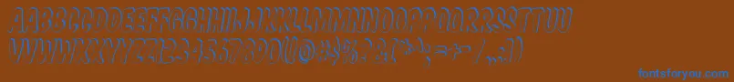 Komtits Font – Blue Fonts on Brown Background