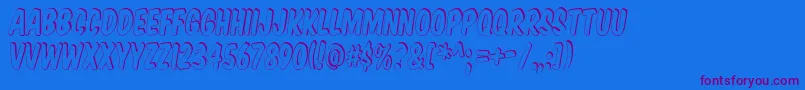 Komtits Font – Purple Fonts on Blue Background