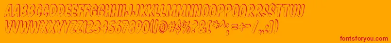 Komtits Font – Red Fonts on Orange Background