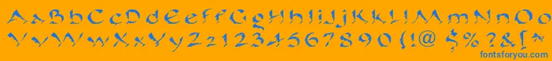 PineLtRegular Font – Blue Fonts on Orange Background