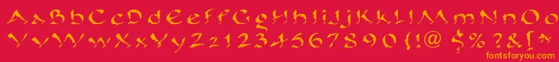 フォントPineLtRegular – 赤い背景にオレンジの文字