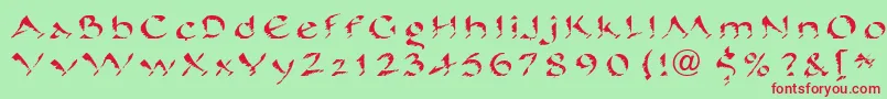 PineLtRegular Font – Red Fonts on Green Background
