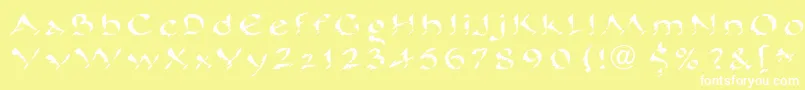 フォントPineLtRegular – 黄色い背景に白い文字